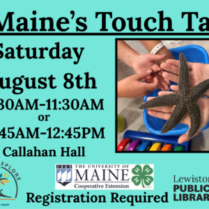 Graphic for UMaine's Touch Tank program.