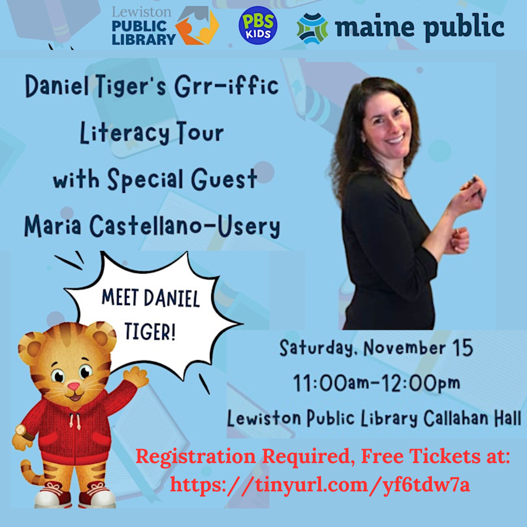 Graphic for Daniel Tiger's Grriffic Literacy Tour program.