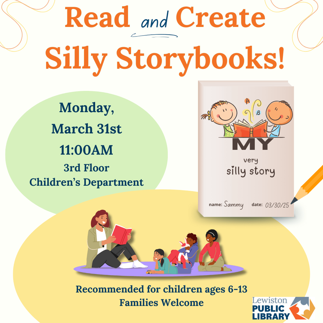 Graphic for Read and Create Silly Storybooks program.