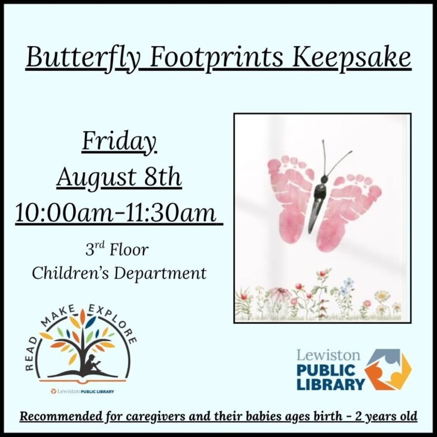 Graphic for the butterfly footprints keepsake program.
