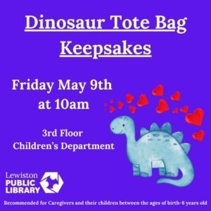 Graphic for Dinosaur Tote Bag Keepsakes program.